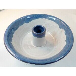 Handmade Artisan Signed Pound Bundt Cake Baker Pottery Ceramic Small 6.5x3.5”